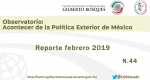 Observatorio. No. 44. Reporte Febrero 2019