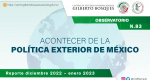 Acontecer de la Política Exterior de México No. 83. Reporte diciembre 2022 - enero 2023